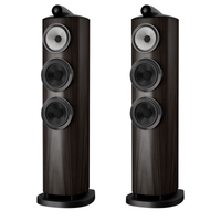 pair of dark walnut Bowers Wilkins 804 D5 speakers