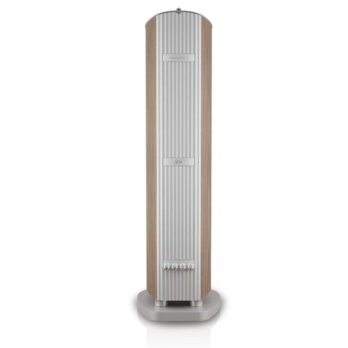 rear of light walnut Bowers Wilkins 804 D5 speaker