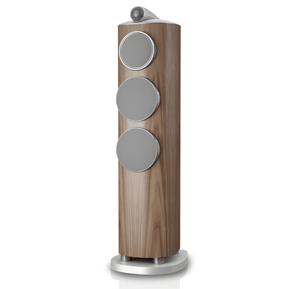 light walnut Bowers Wilkins 804 D5 speaker iwith grille
