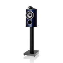 Blue and black speaker on a white background