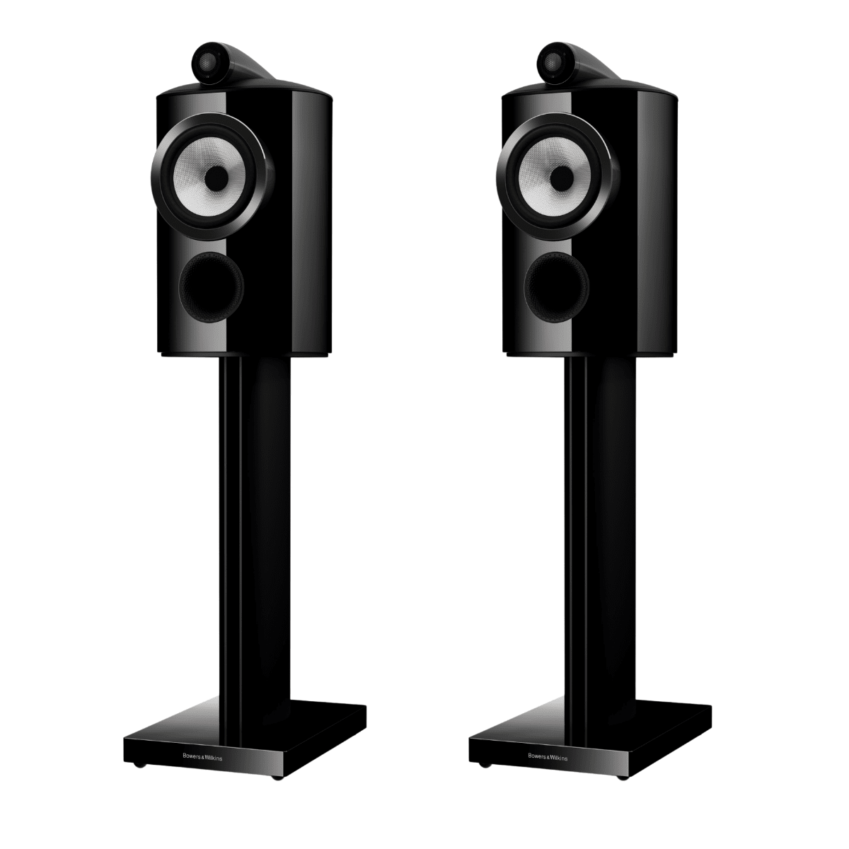pair of black bowers wilkins 805 d5 speakers