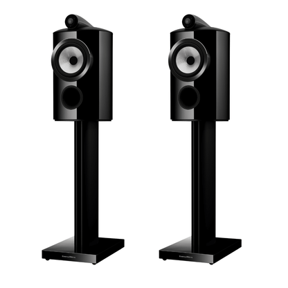 pair of black bowers wilkins 805 d5 speakers