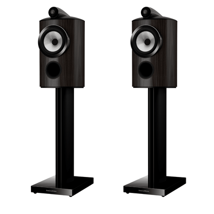 pair of dark walnut bowers wilkins 805 d5 speakers