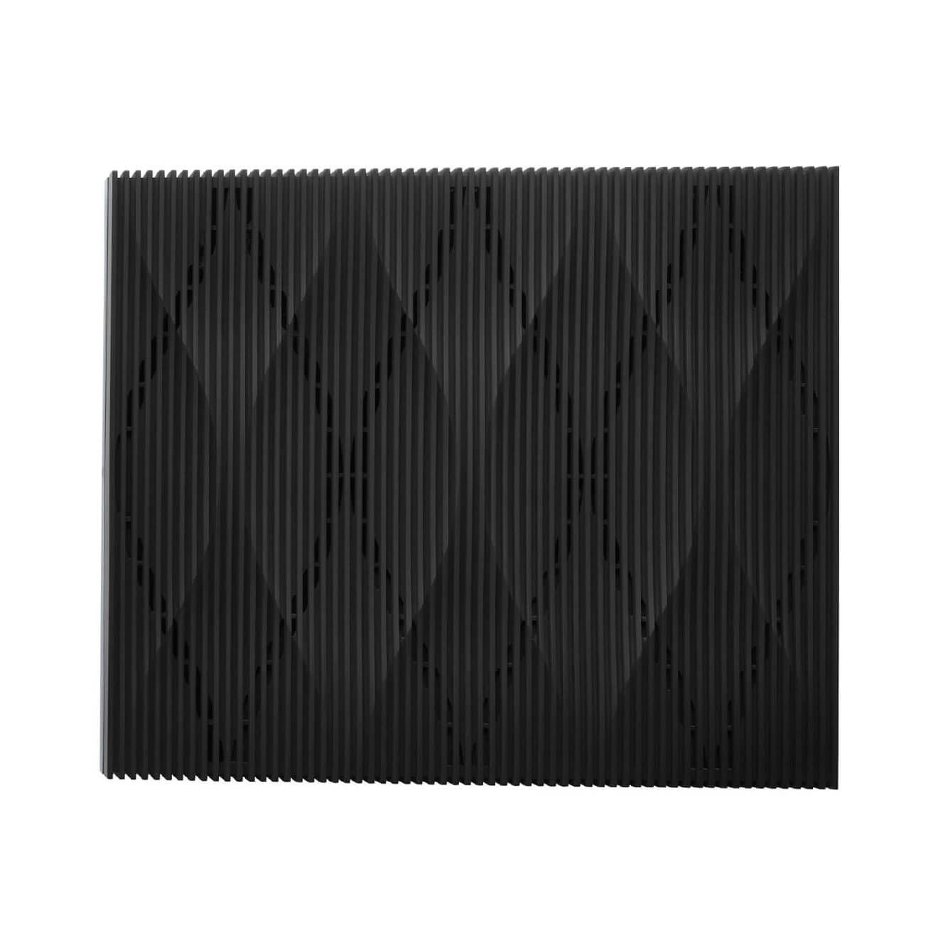 Black textured mat on a white background