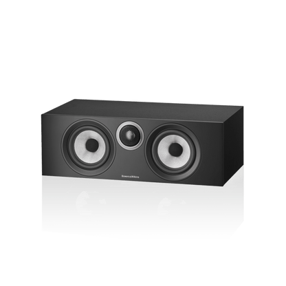 Black speaker channel with visible brand logo on a white background