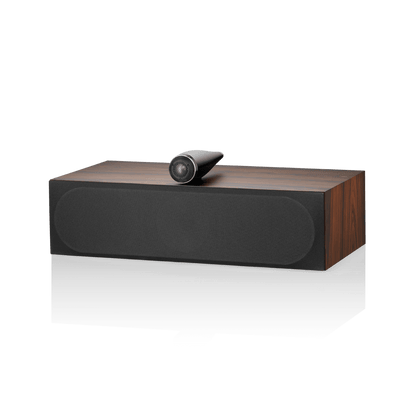 Wooden audio speaker on a white background