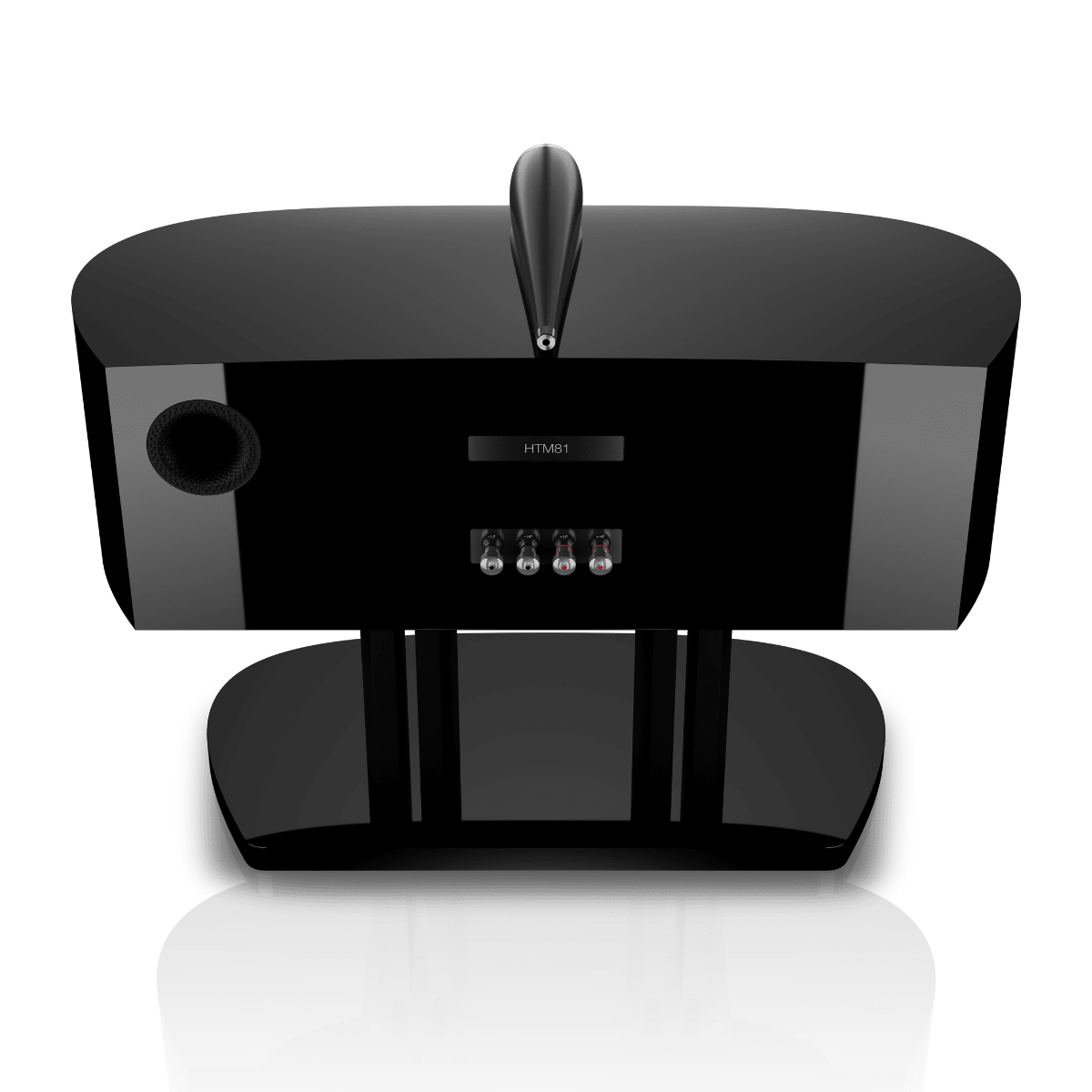 rear of black bowers wilkins htm81 d5 center speaker