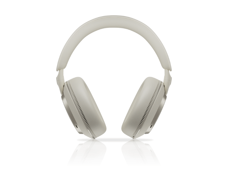 White headphones on a white background
