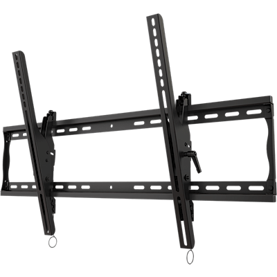 Black TV wall mount on a white background