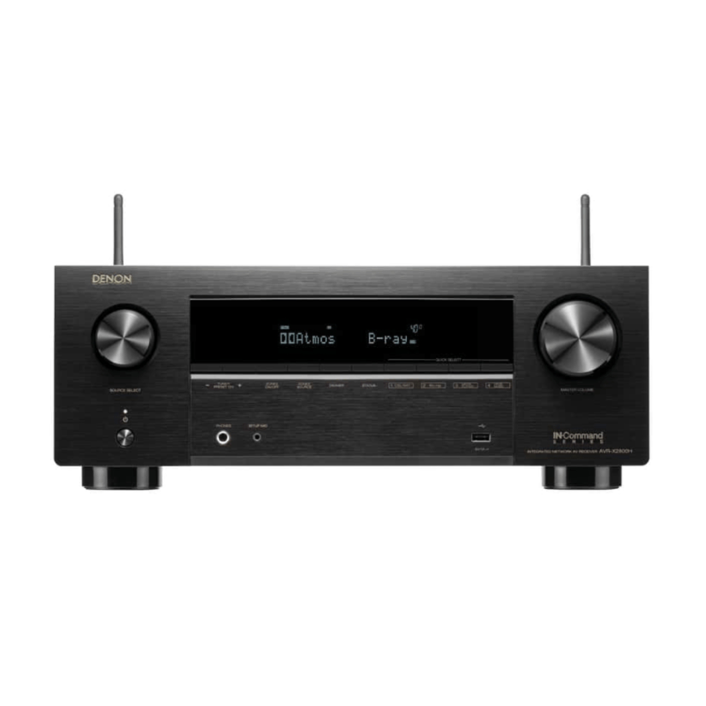 Denon AVR-X2800H AV Receiver in black Front View
