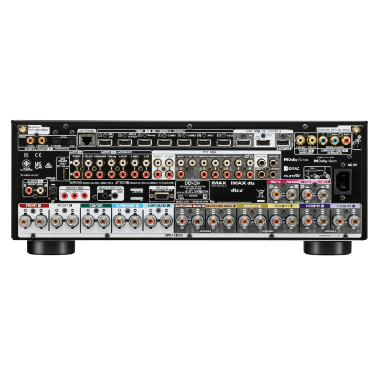 Denon AVRX6800H Receiver Back View