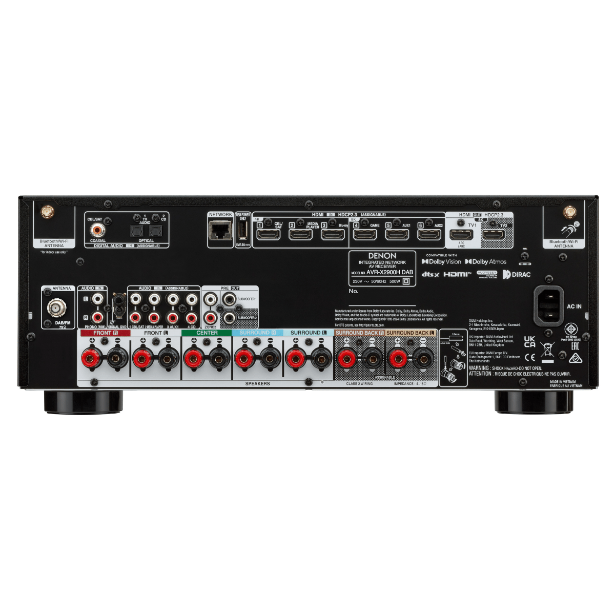 Denon AVR-X2900H 7.2-Ch 4K/8K Dolby Atmos AV Receiver