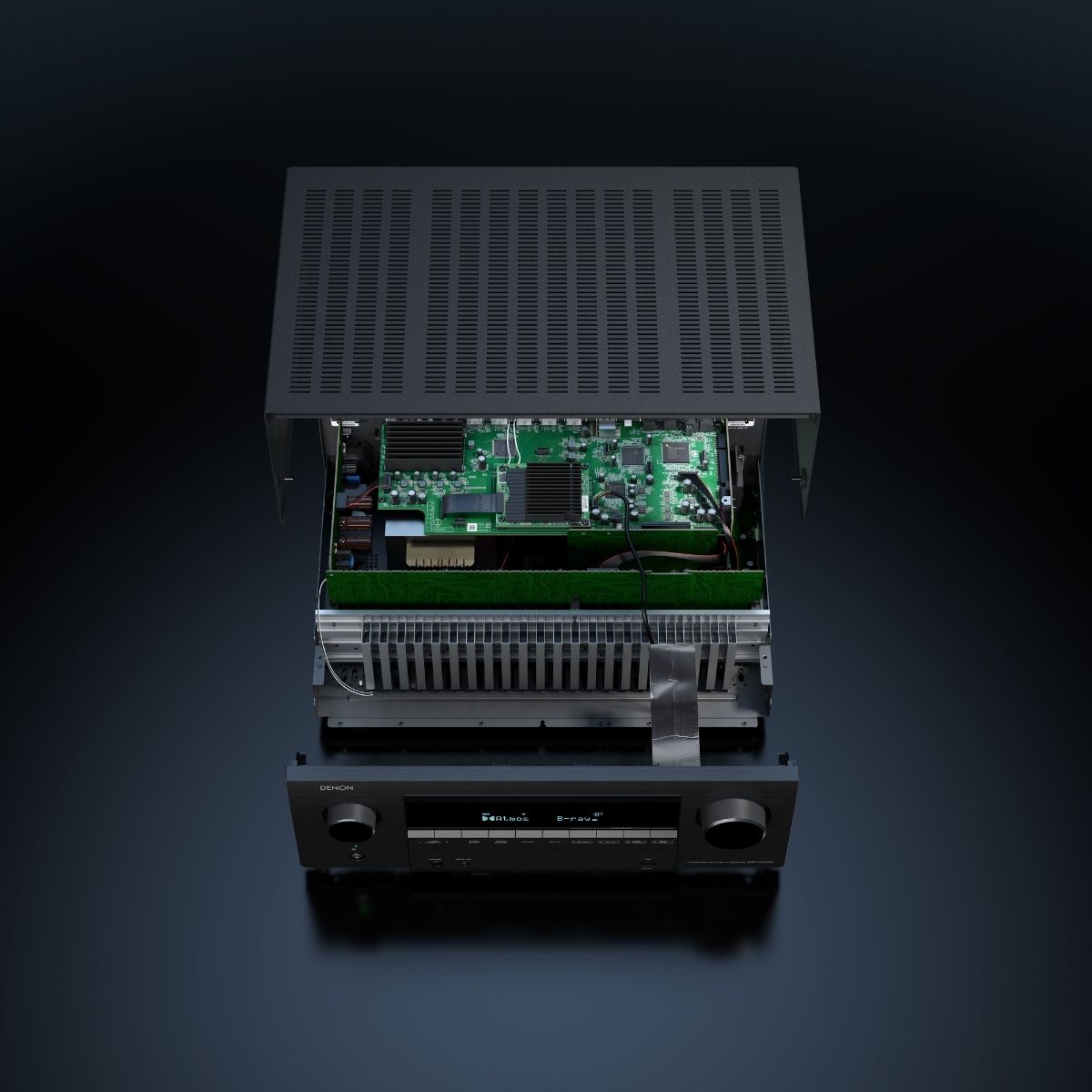 inside of Denon AVR-X2900H AV receiver 
