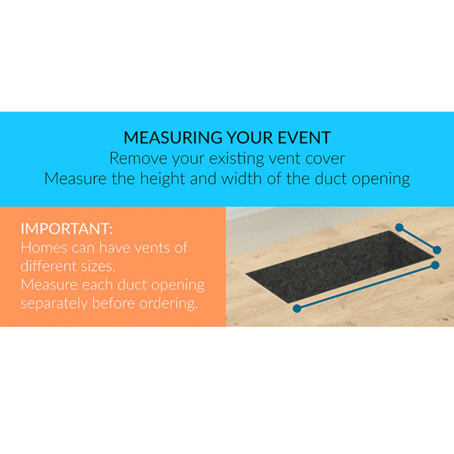 instructions on how to measure your vent