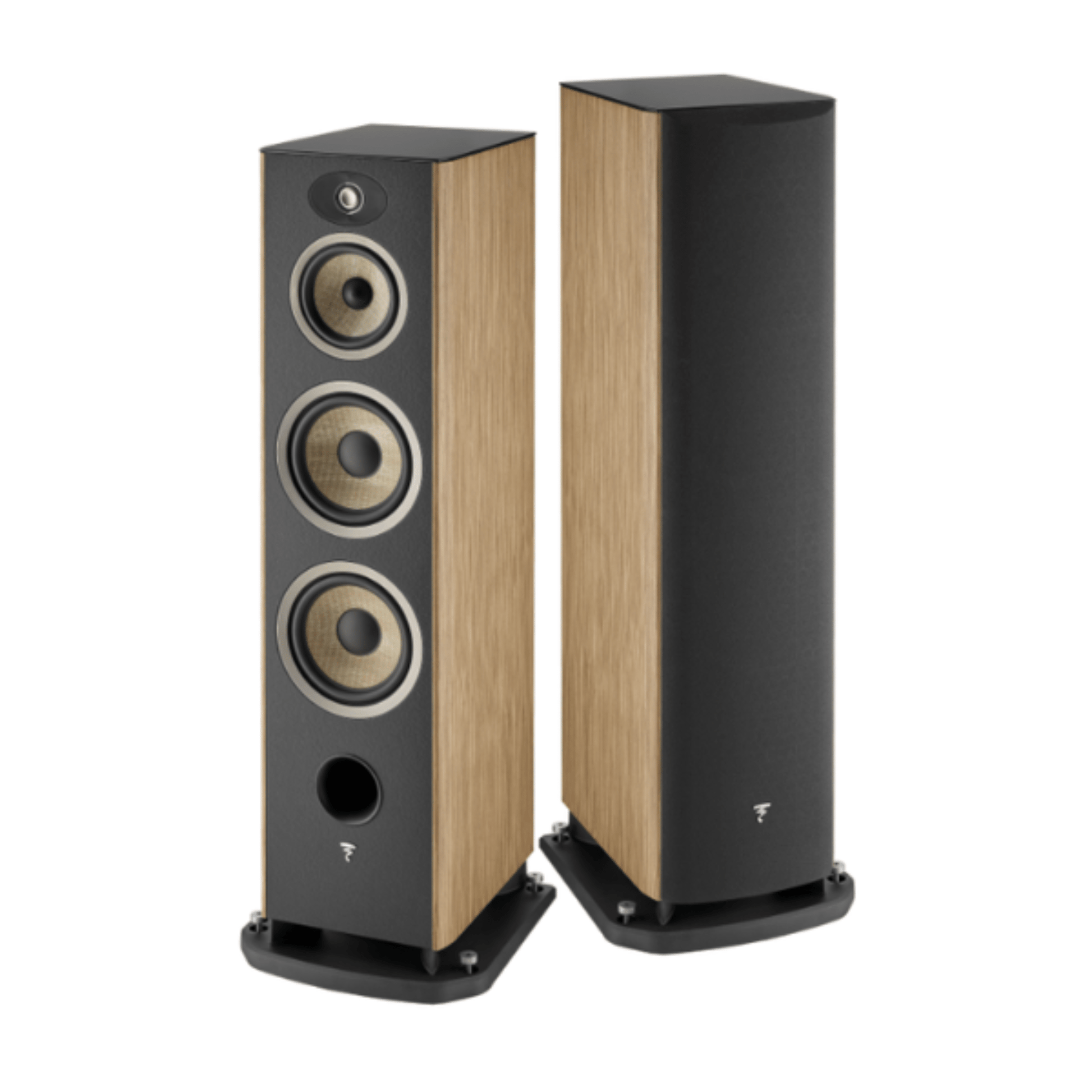 a pair of Focal Aria Evo X N3 Floorstanding Loudspeakers in walnut