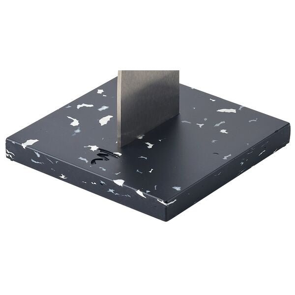 Focal High-Fidelity Headphone Stand with brushed stainless steel arch and recycled polymer base in black finish