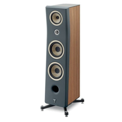 focal kanta 3 tower speaker in grey and walnut