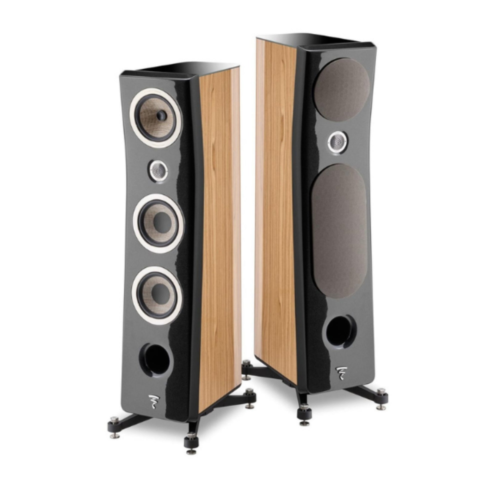focal kanta 3 speakers in a pair in black and walnut