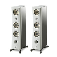 focal kanta 3 tower speakers in white in a pair