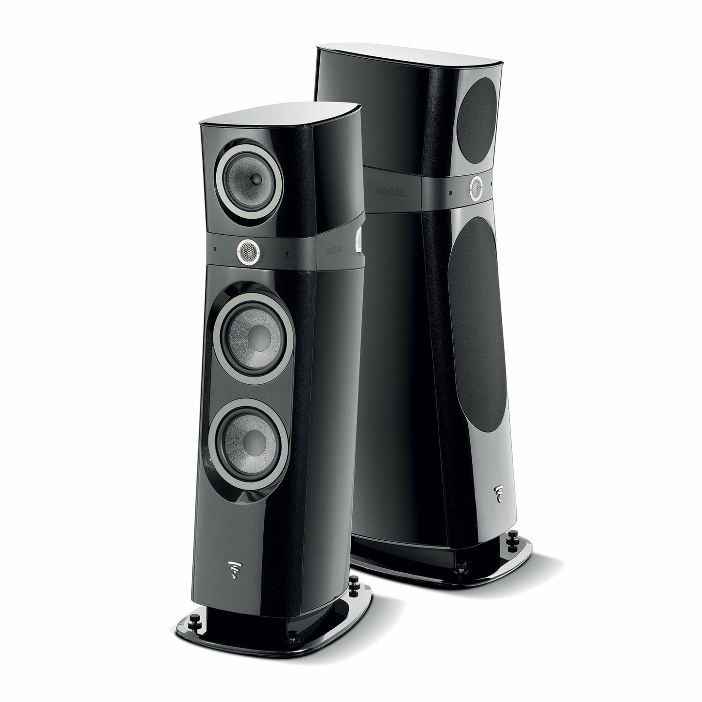 pair of focal sopra n3 tower speakers in black