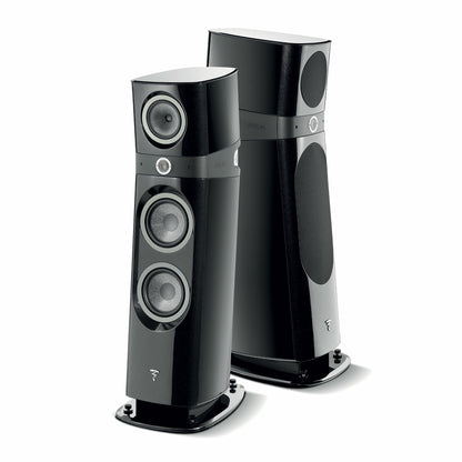 pair of focal sopra n3 tower speakers in black