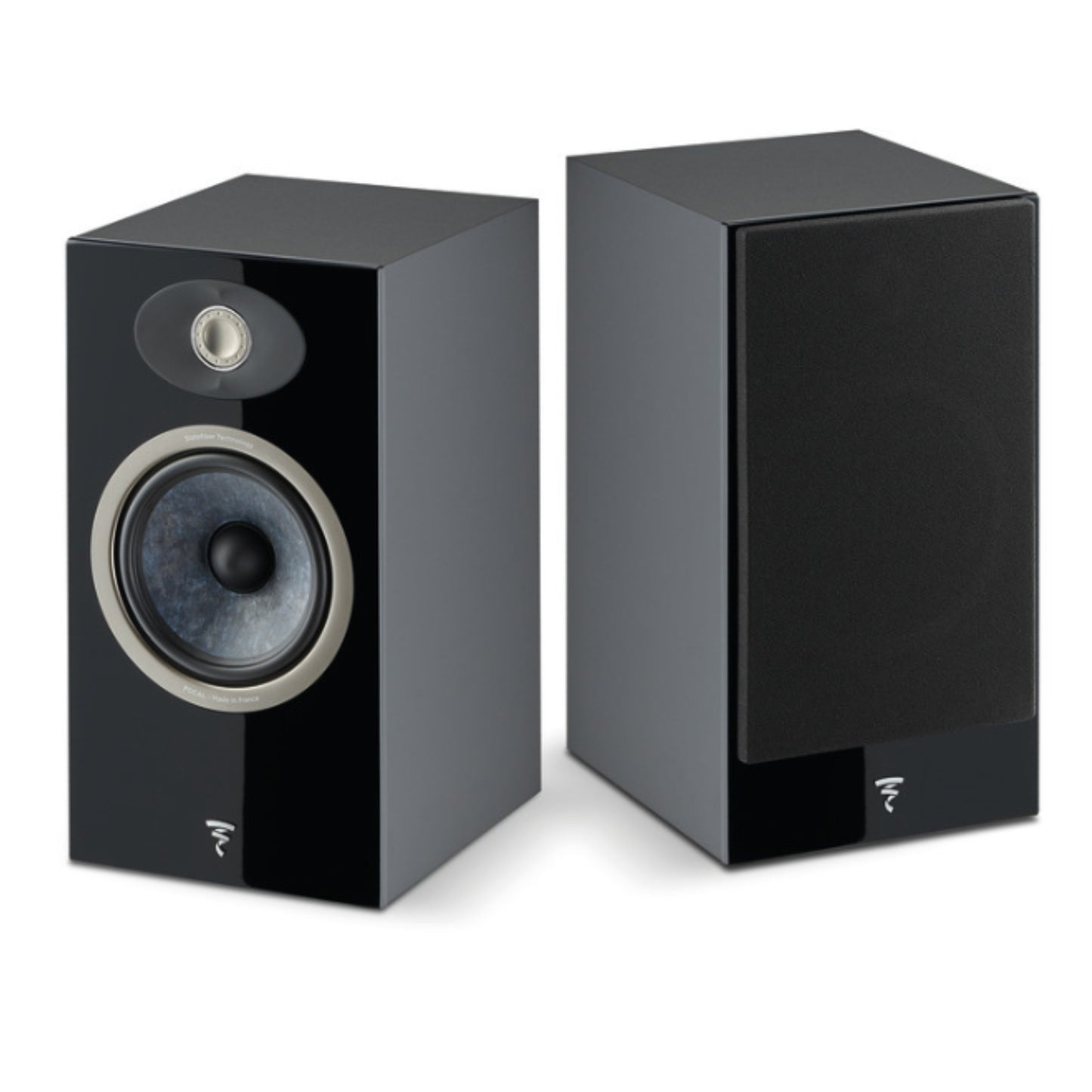 pair of focal theva n1 bookshelf speakers in black