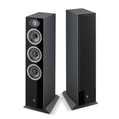 a pair of theva n2 tower speakers in black
