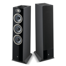 a pair of focal theva n3-d floorstanding speaker in black