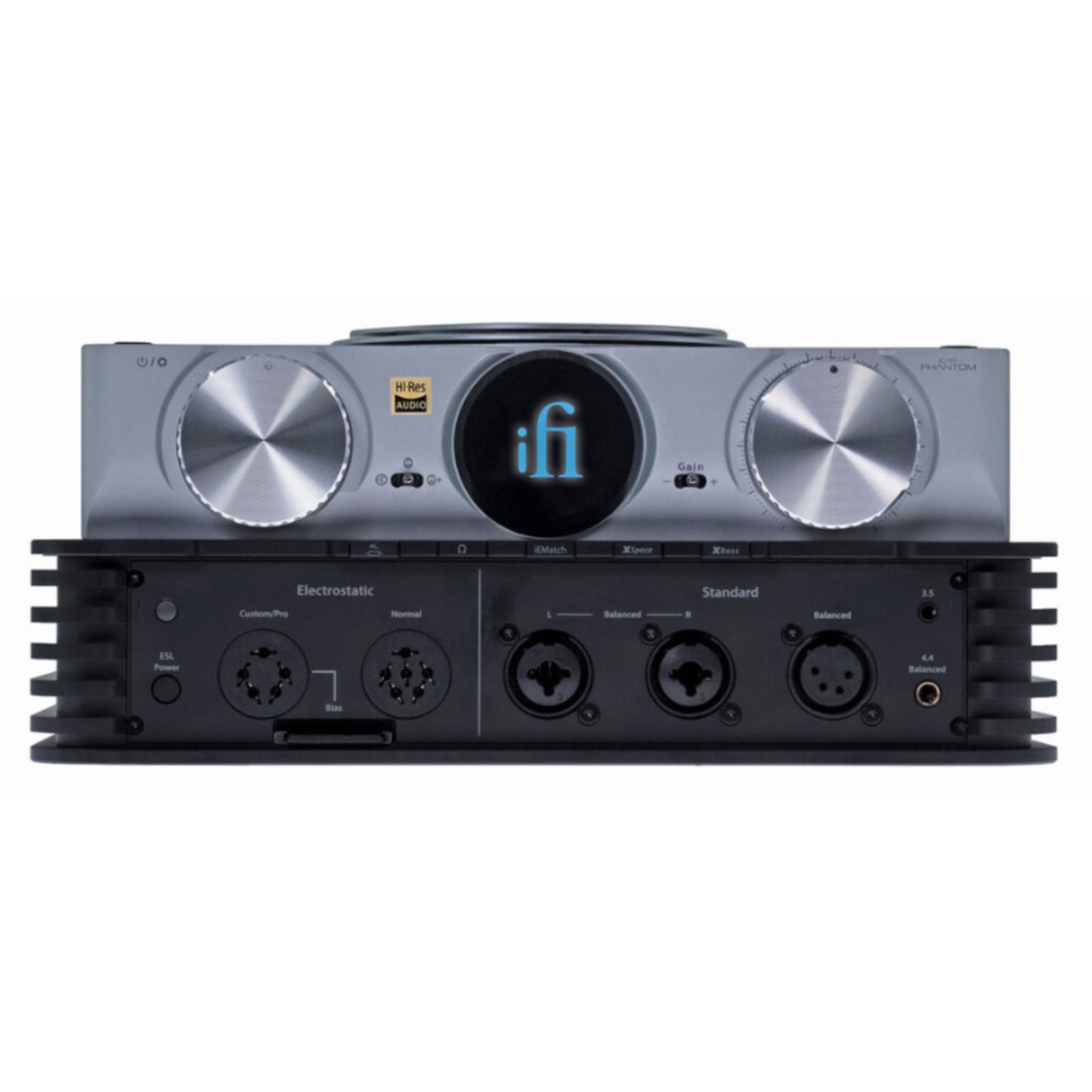 ifi audio ican phantom headphone amp front and back view