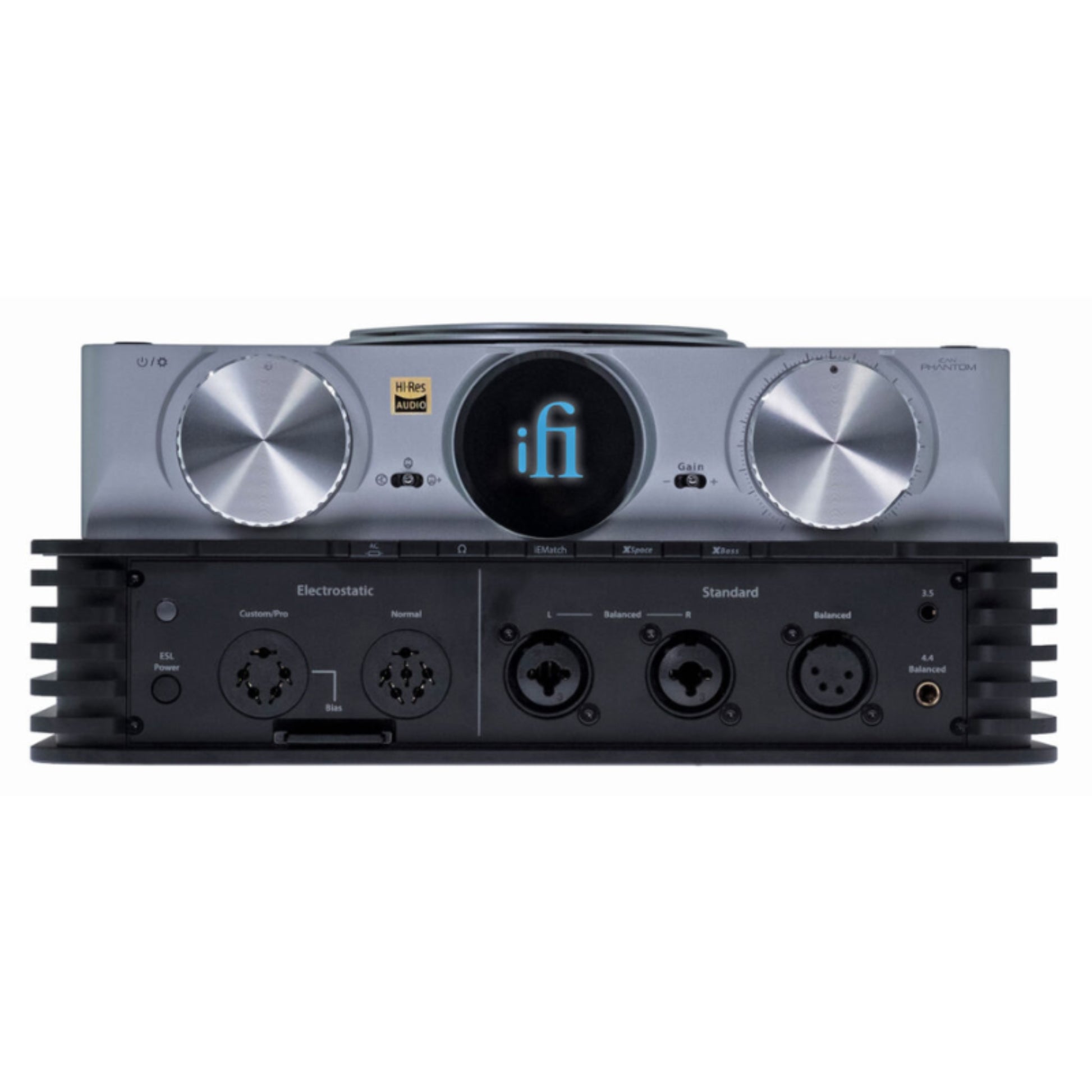 ifi audio ican phantom headphone amp front and back view