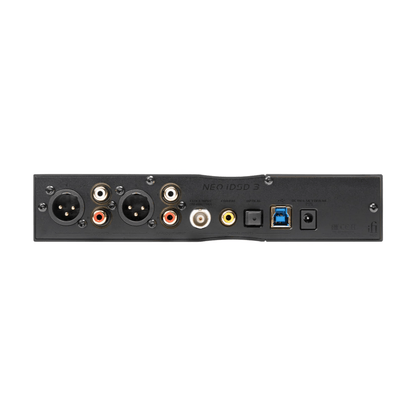 iFi Audio NEO iDSD 3 desktop DAC and headphone amplifier back view aluminum design