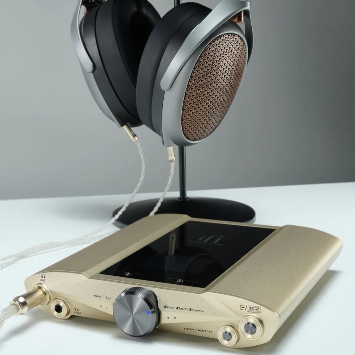 iFi iDSD Valkyrie with headphones