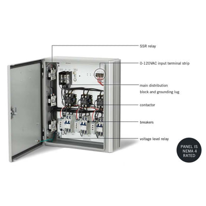 infratech relay panel opened with elements