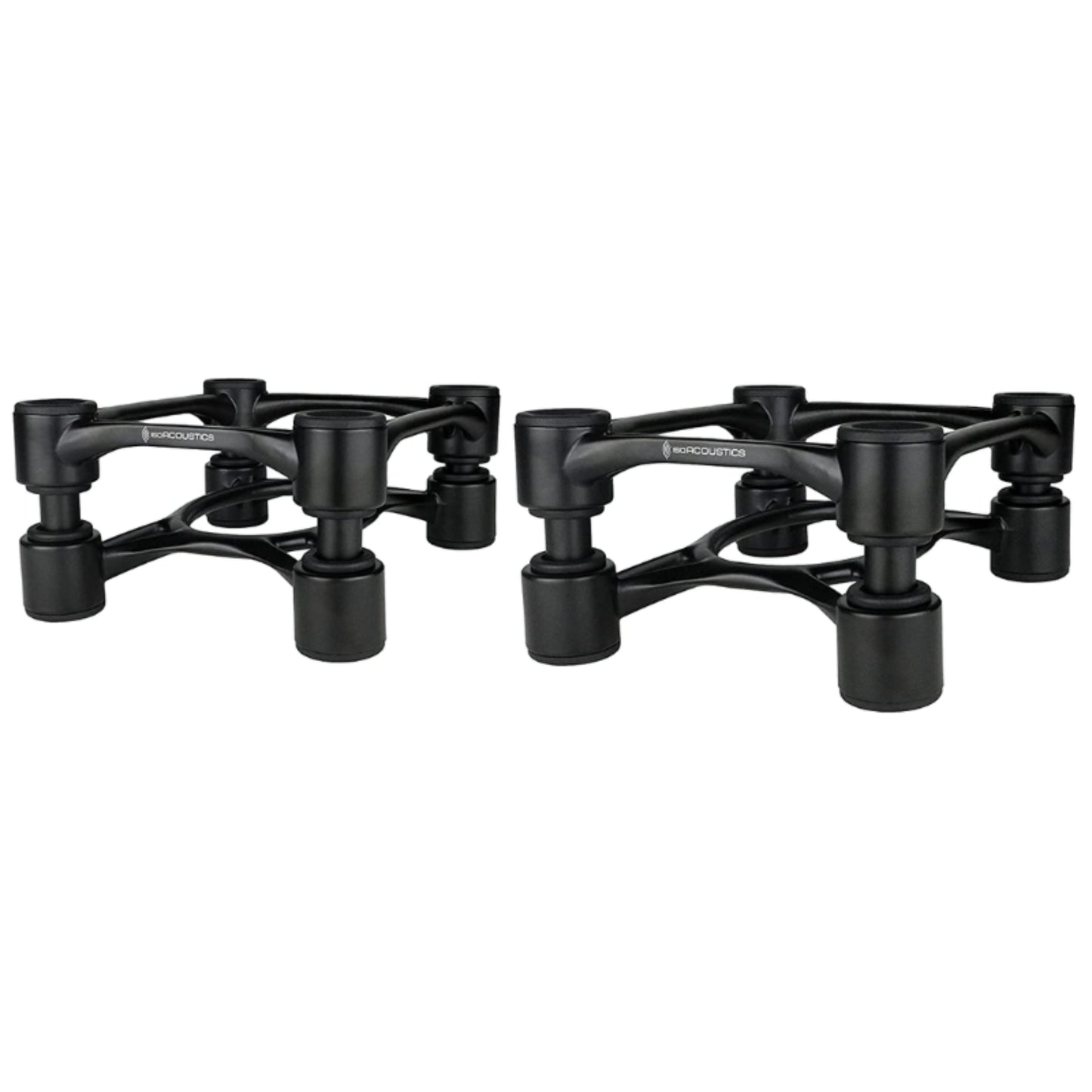 isoacoustics aperta isolation speaker stands in a pair in black