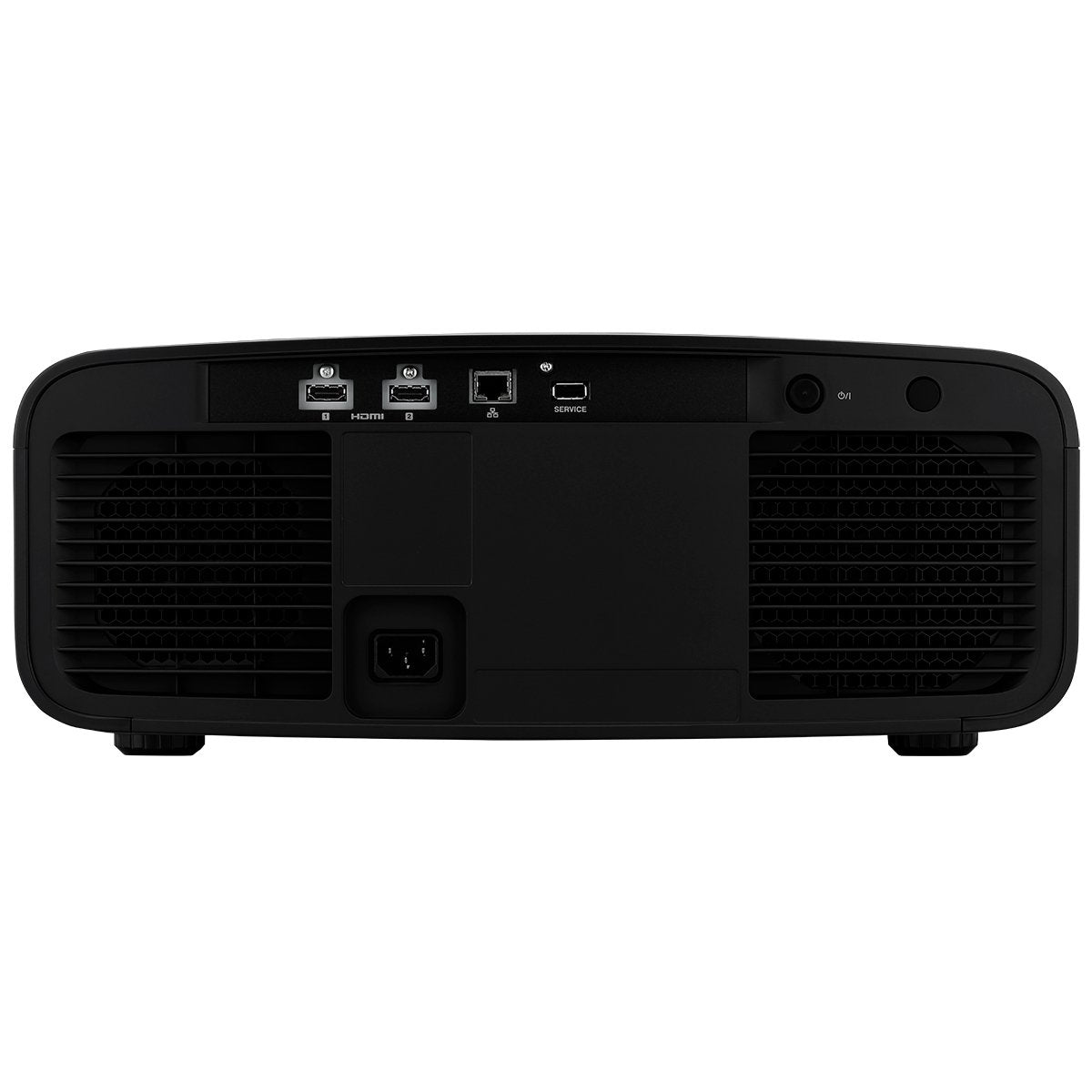back view of jvc dla rs1200 projector in black