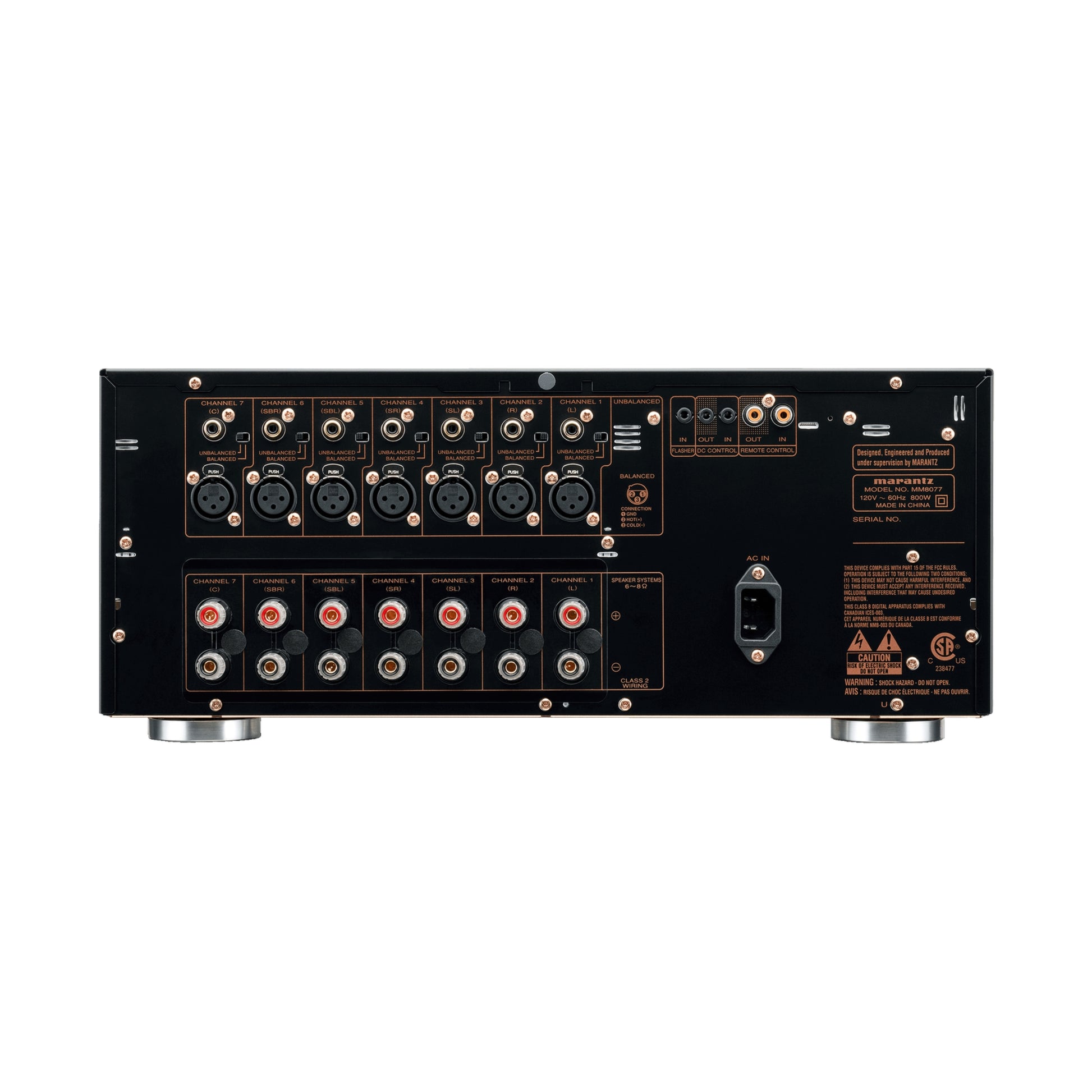 back panel of marantz 8077 power amplifier