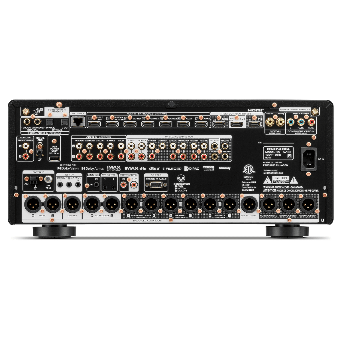 Back Panel of Marantz AV 30 AV Preamp