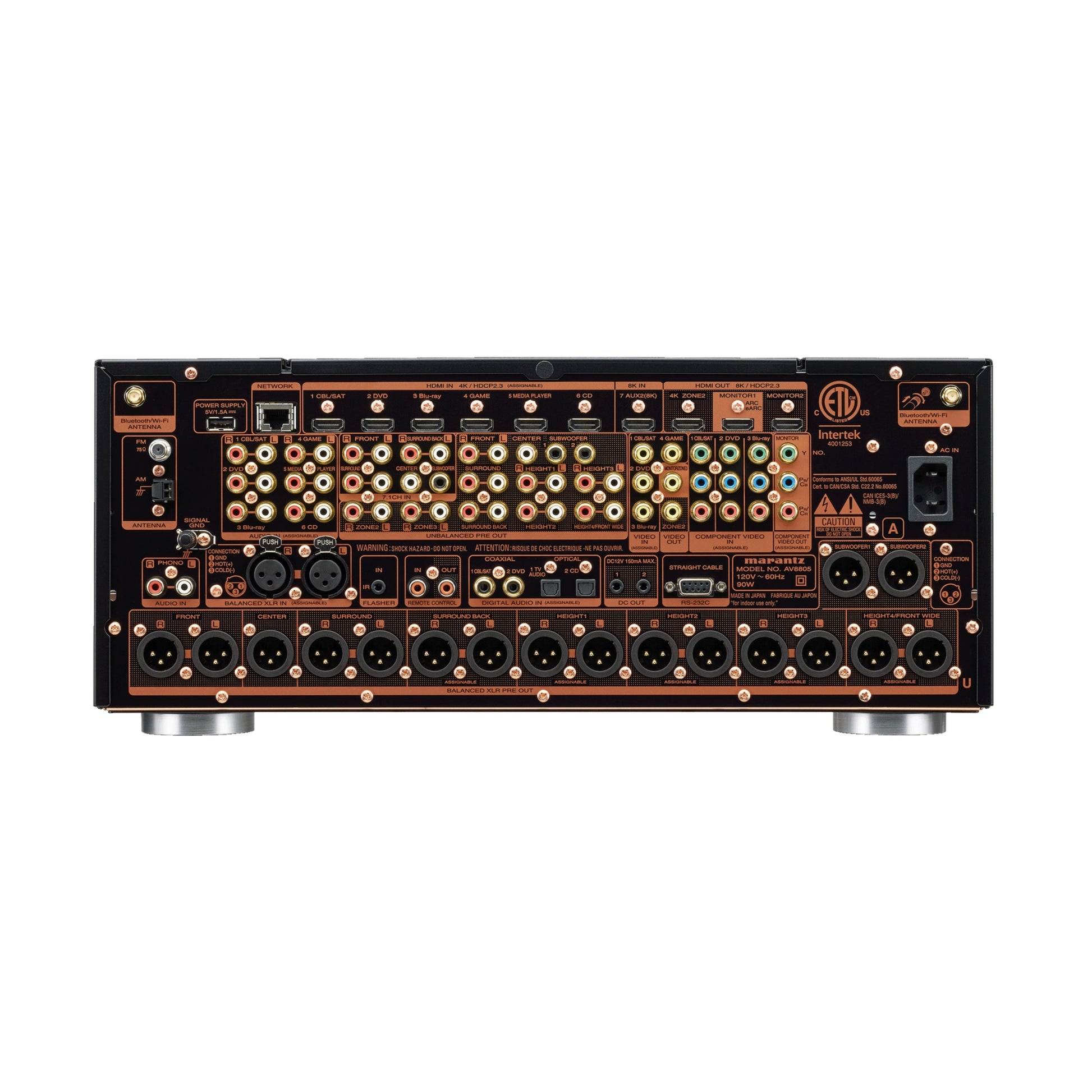 back panel of marantz av8805a preamp
