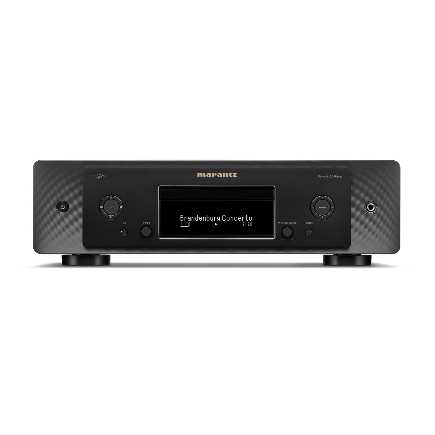 front view of marantz cd50n cd player in black