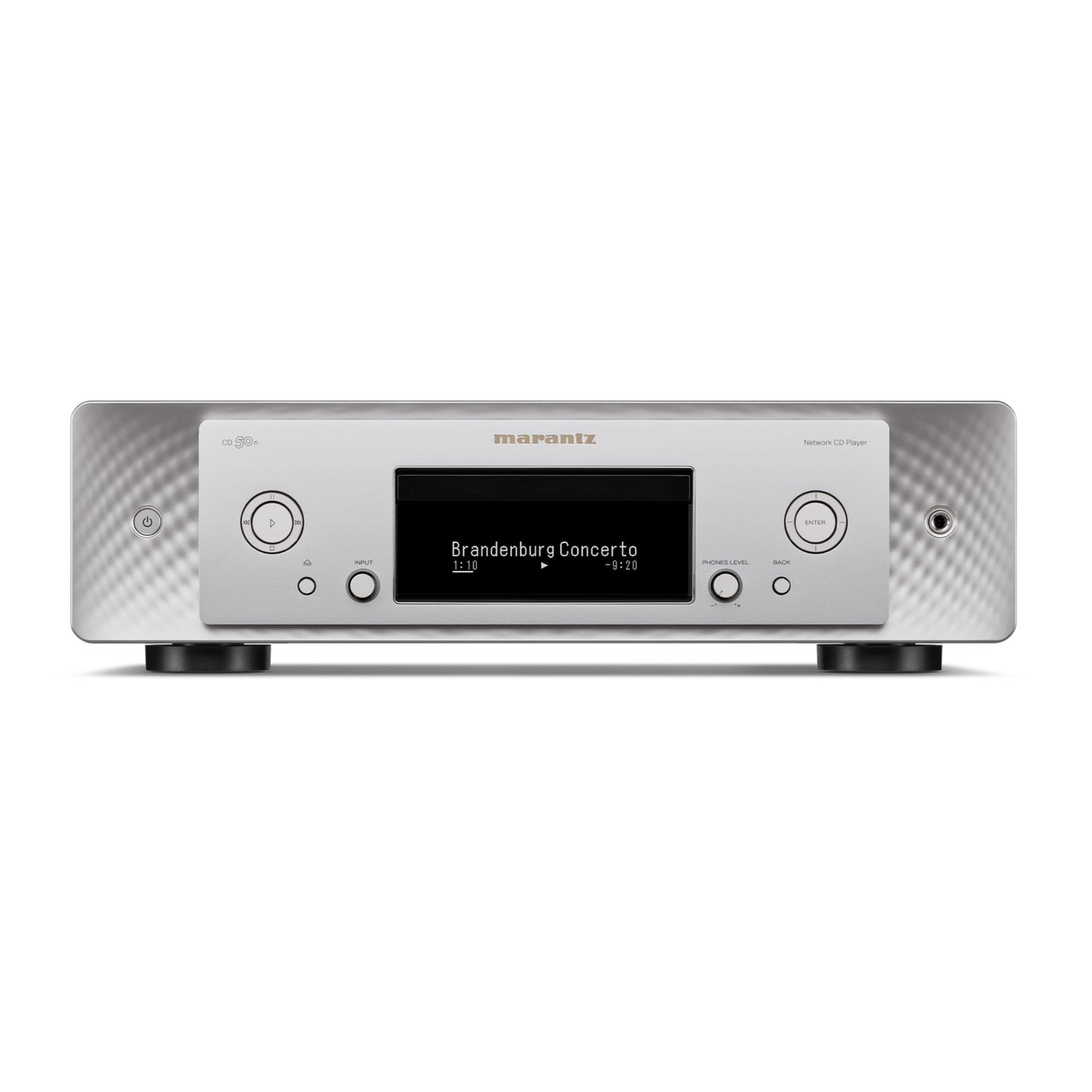 front view of marantz cd50n cd player in silver