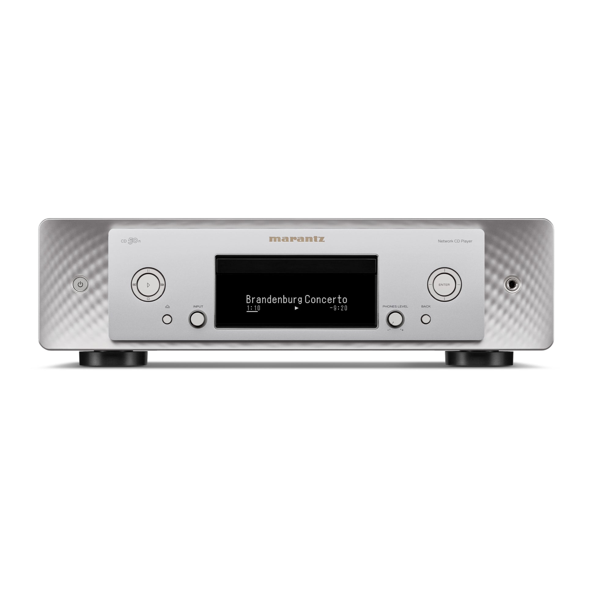 front view of marantz cd50n cd player in silver