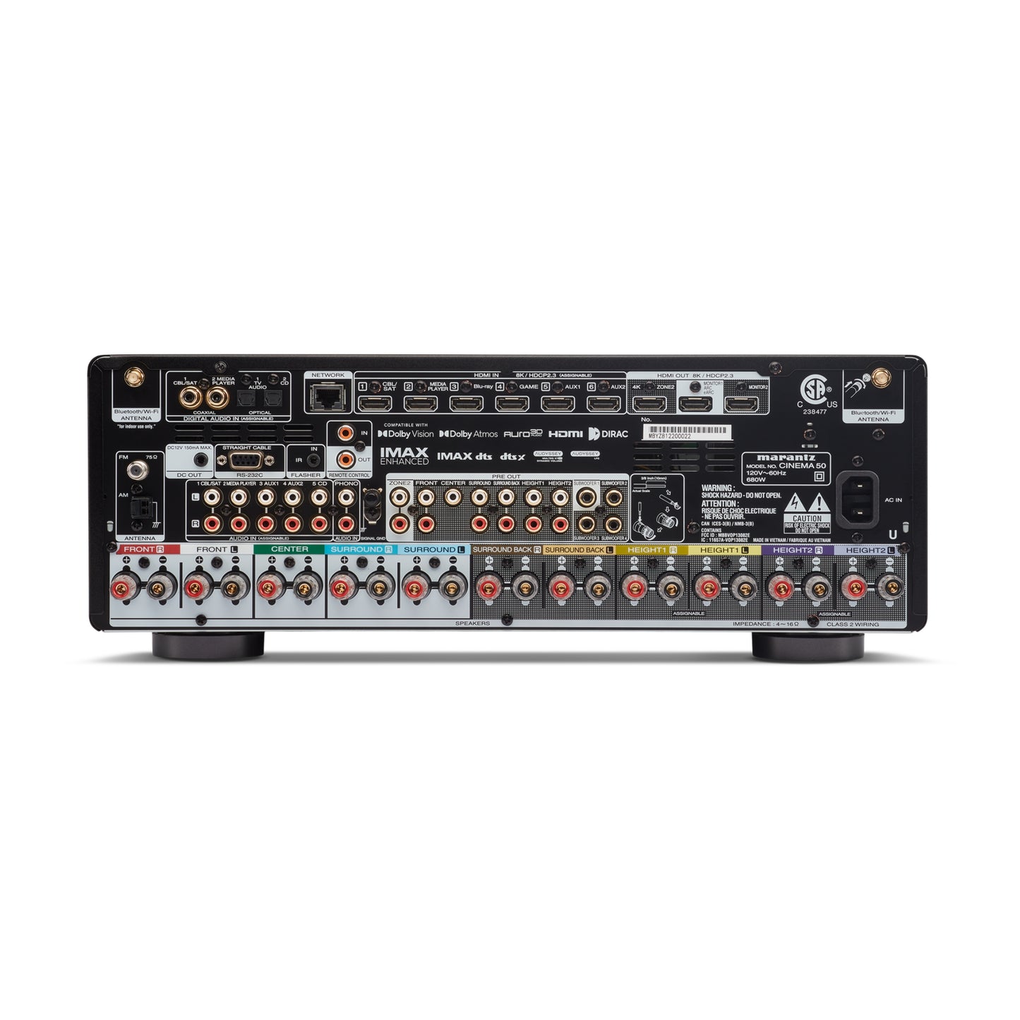 back panel of marantz cinema 50 av receiver