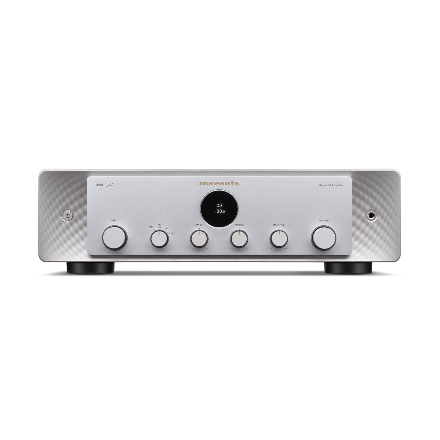 front view of marantz model 30 amplifier in silver