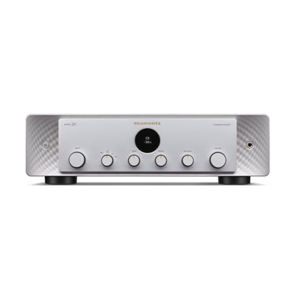 front view of marantz model 30 amplifier in silver