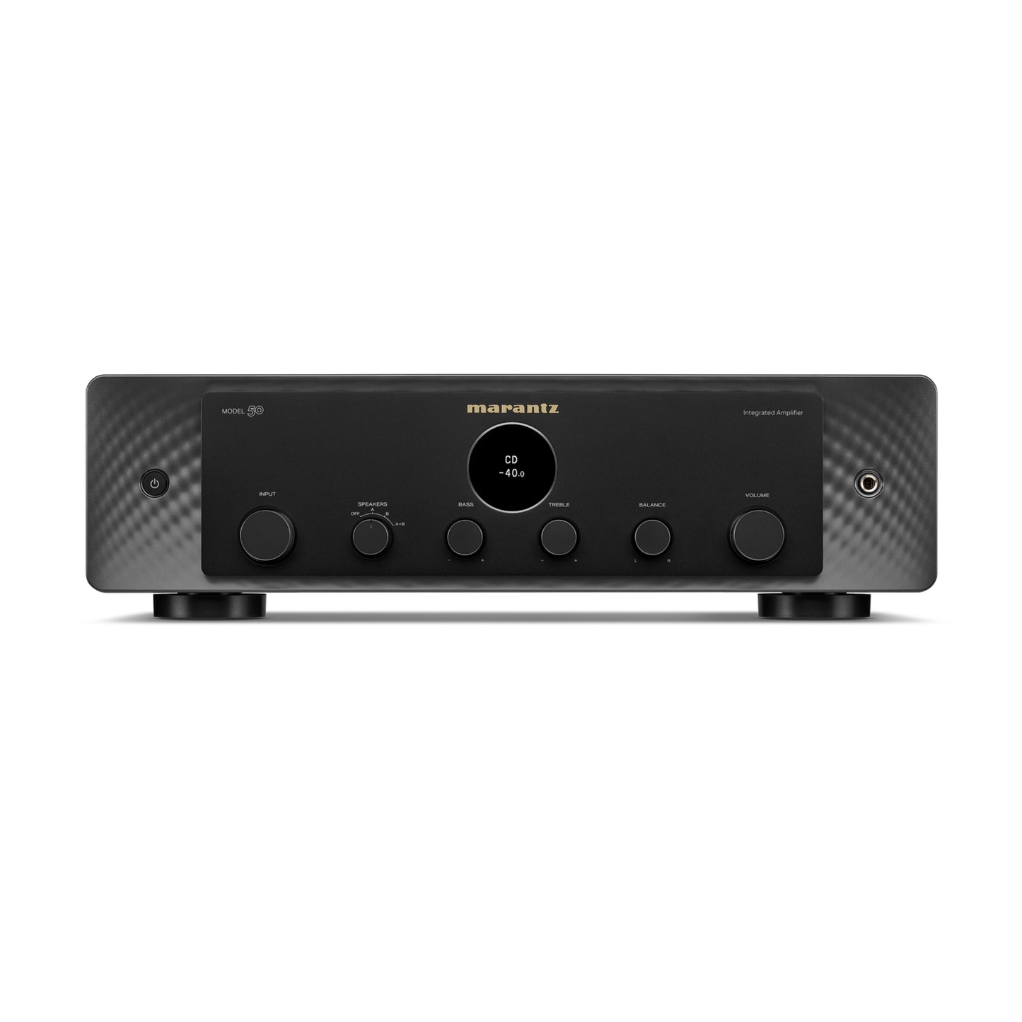 front view of black marantz model 50 integrated amp
