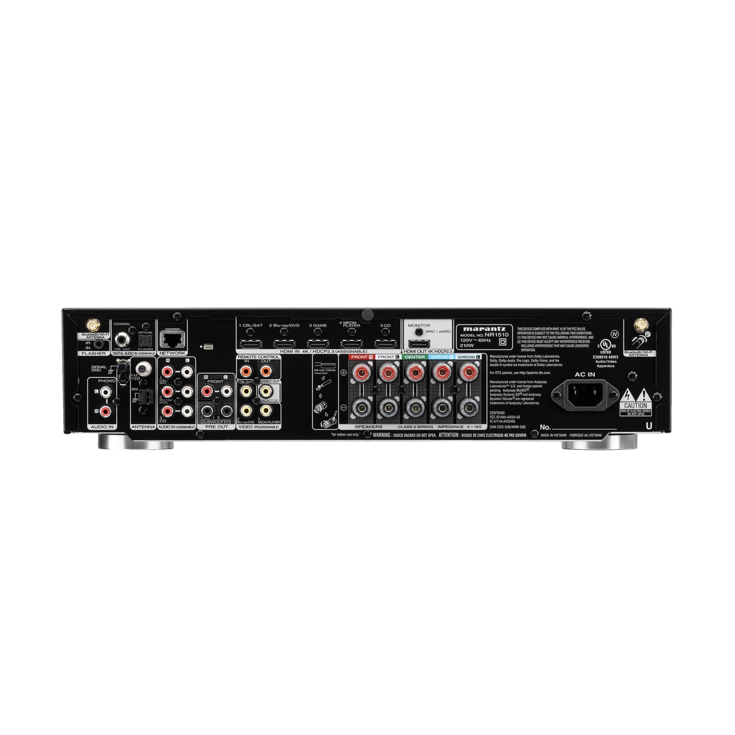 back panel of marantz nr1510 av receiver