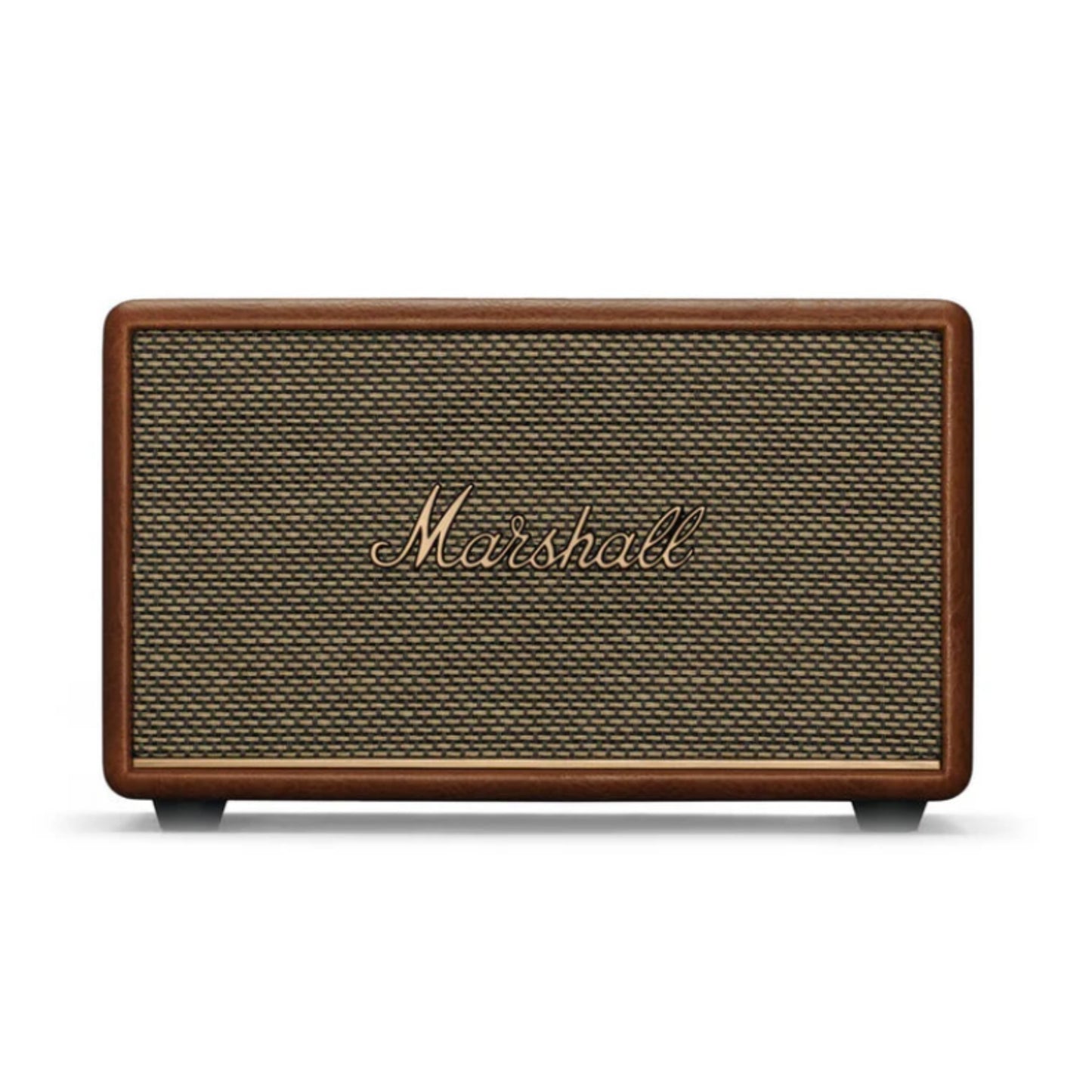 front view of marshall acton 3 wireless speaker in brown color
