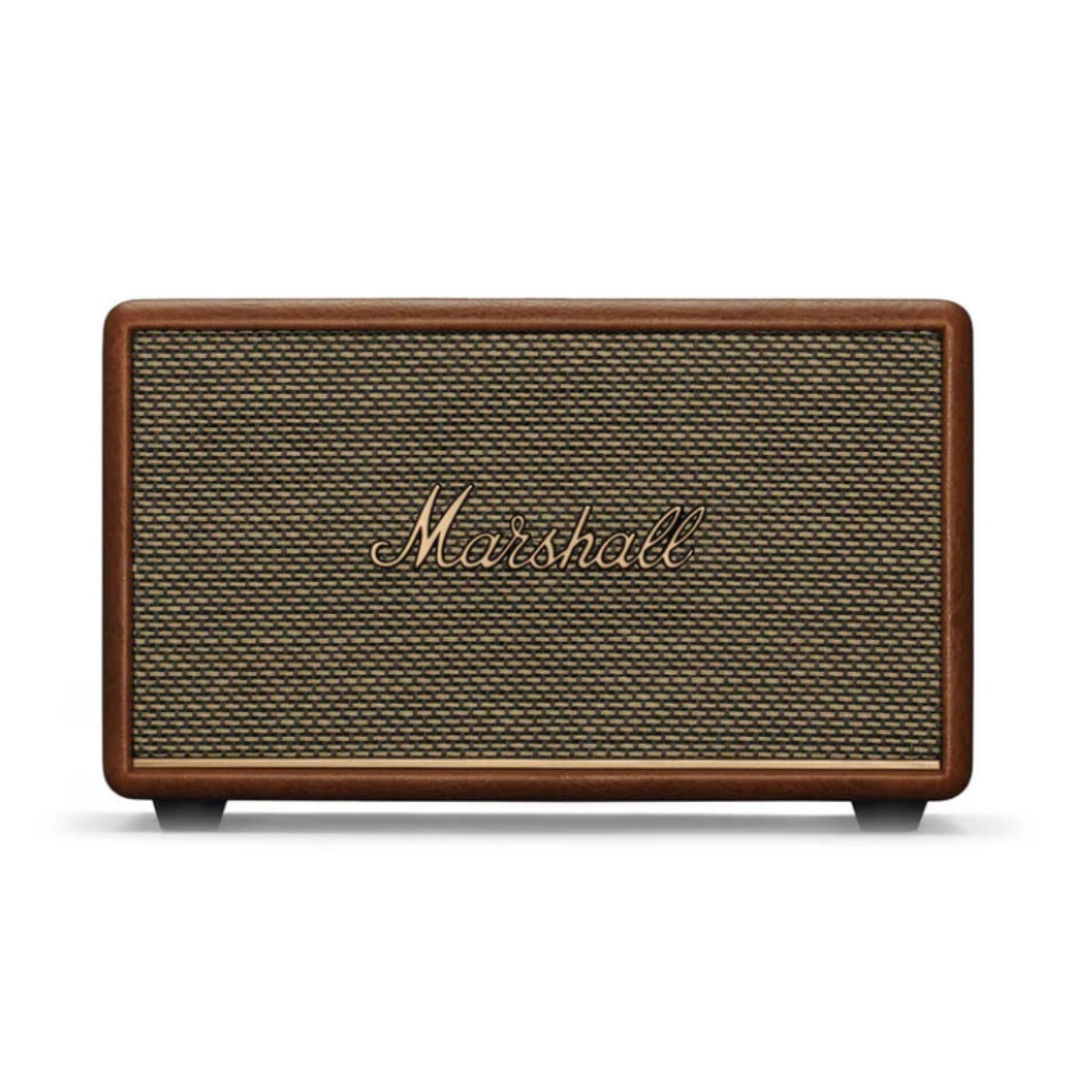 front view of marshall acton 3 wireless speaker in brown color