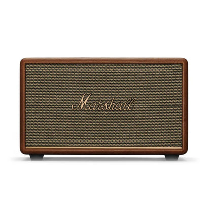 front view of marshall acton 3 wireless speaker in brown color