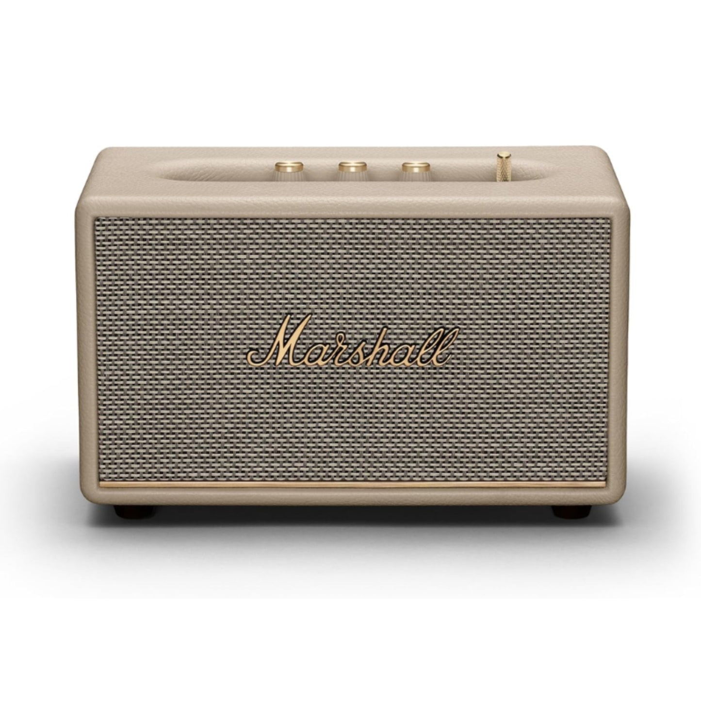 front view of marshall acton 3 wireless speaker in cream color